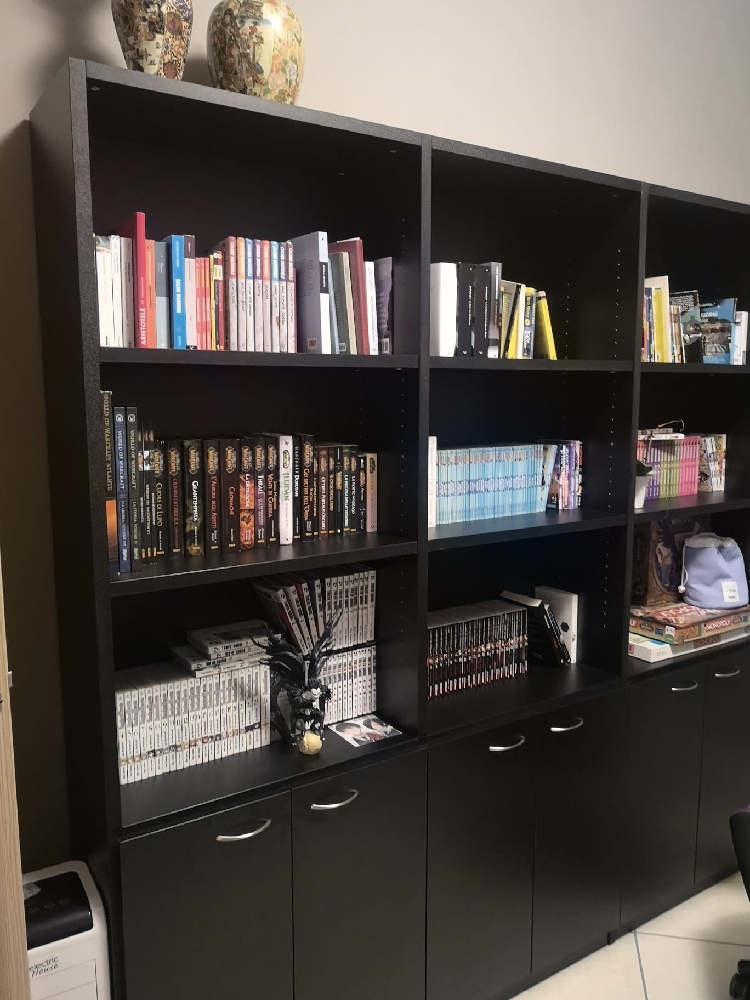 Libreria configurata online  3 vani anta doppia-Nero